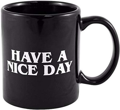 FHY Have A Nice Day Coffee Mug Middle Finger Funny 1 Count (Pack of 1), Black 
