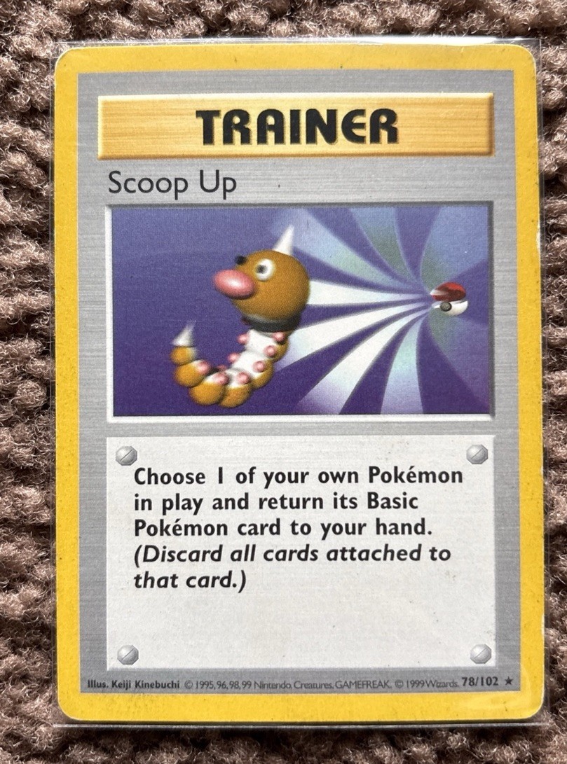 Scoop Up Pokemon TCG Trainer Base Set  78/102 Shadowless Rare Pokémon Card LP