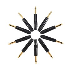 Gold Plating 10Pcs Plug Mono Professional 2 Pole 6.35 Mm 6.5Mm Stereo Jack3962