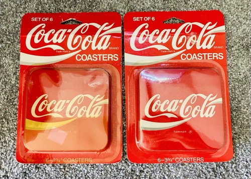 Vintage Coca Cola Coasters Set of 12 Plastic Natural Cork SEALED New Old Stock