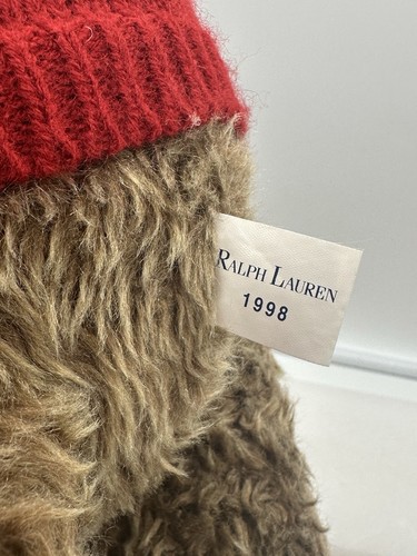 Vintage Ralph Lauren Polo 1998 Stuffed Teddy Bear Red Christmas Sweater 15" - Picture 7 of 10