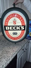 Beck’s Beer Light Up Two Sided Bar Sign Vintage Germany Advertising Nice 