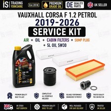 SERVICE KIT FILTERS + 5L OIL 5W30 VAUXHALL CORSA F 1.2 PETROL 2019-2026