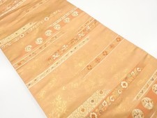 7522726: JAPANESE KIMONO JAPANESE NAGOYA OBI / WOVEN FLORAL PLANTS