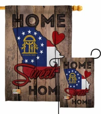 State Georgia Home Sweet Garden Flag Americana States Gift Yard House Banner