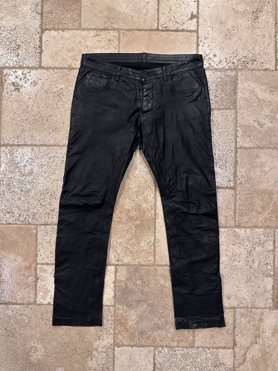 Rick Owens Detriot Calf Leather Black Tyrone Pants | eBay