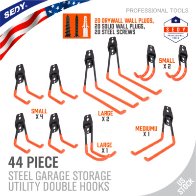 10-Pack Garage Storage Utility Double Hooks Power Tools Ladders Bikes Bulk Items