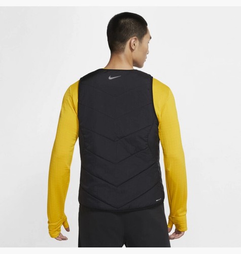 Nike AeroLayer Wild Run Vest CU6058 010 Black/Light Orange-Silver New Men's Sz L - Picture 7 of 12