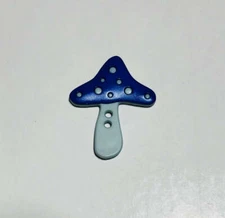 Blue Mushroom Plastic Button - 25mm / 1" - Dill Buttons Brand (Pair of 2)