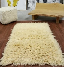 SUPER THICK 3X5 FLOKATI RUG | PLUSH 3000GSM WEIGHT | LONG 3.5" PILE | WOOL RUG
