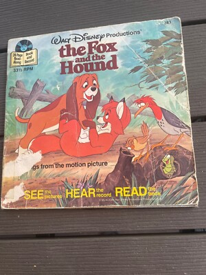Vintage Disney The Fox And The Hound Record And Read Along Book