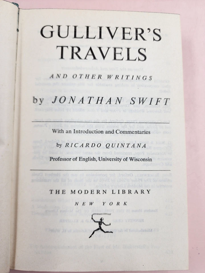 Jonathan Swift GULLIVER'S TRAVELS AND OTHER WRITINGS Modern Library 1958 HCDJ - Image 2 of 4