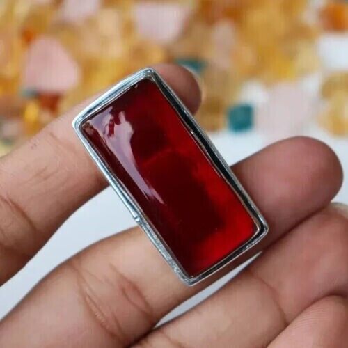 Large Garnet Gemstone Ring 925 Sterling Silver Handmade Anniversary Ring NJ885 - Picture 3 of 11