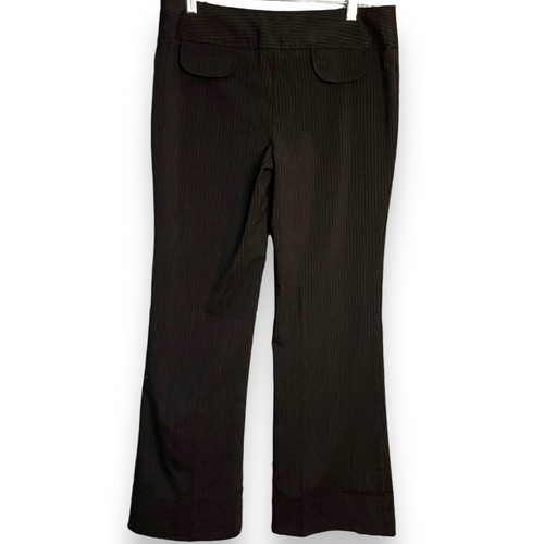 Portrait Dress Pants Women's Brown 11 Juniors Striped Bootcut Retro Office Wear - Picture 3 of 9
