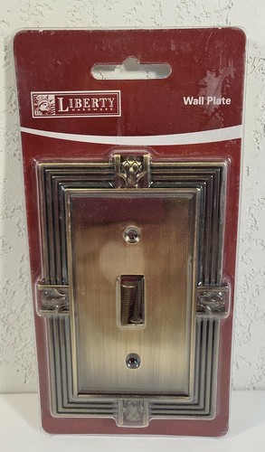6 Liberty Hardware Wall Plates Single Switch Satin Bronze Antique - Picture 2 of 3