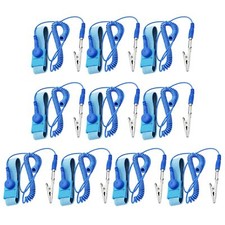 ESD Anti-Static Wrist Strap with Grounding WireAdjustable Coiled Cord – 10 Pa...