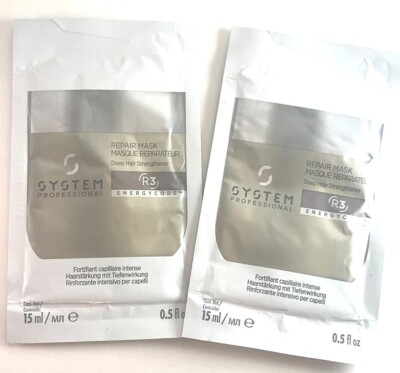 2x System Professional Repair Mask Deep Hair Strengthener R3 Samples 0.5 fl oz