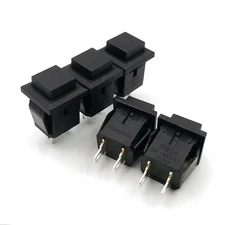 5Pcs Black Square 14 x 14mm OFF-MOM Momentary 2Pin SPST Mini Push Button Switch