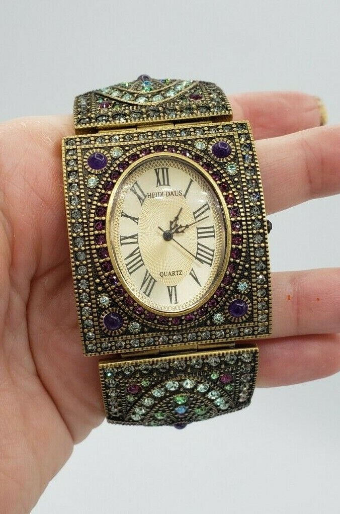 HEIDI DAUS Once Upon A Time Crystal Jeweled Watch Bracelet Jewelry Statement