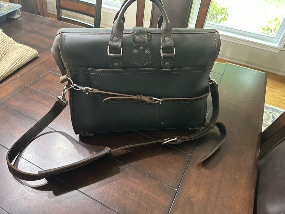 Saddleback Leather Barrister Briefcase Dark Coffee Brown W/luggage