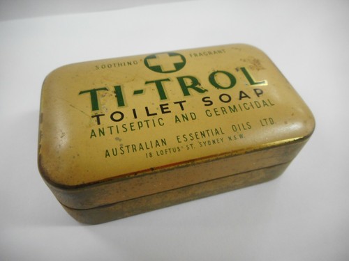 VINTAGE TI TROL TOILET SOAP TIN .. SYDNEY NSW - Picture 2 of 6