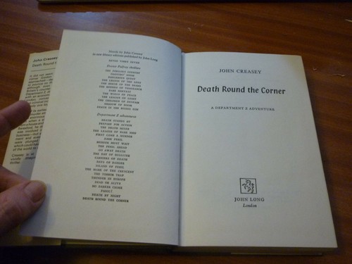 DEATH ROUND THE CORNER BY JOHN CREASEY HARDBACK EDITION DEPARTMENT Z ADVENTURE - Picture 4 of 12