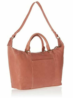 New The Sak Vintage Wash Brick Orange Leather Zip Satchel 18