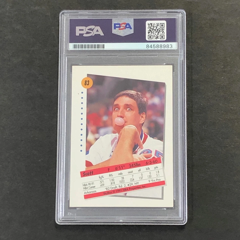 1991 Skybox #83 Scott Hastings Signed Card AUTO 10 PSA Slabbed Pistons - Image 2 of 2