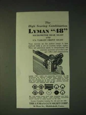 1936 Lyman Sights Ad - No. 48 & 17A - The high scoring combination