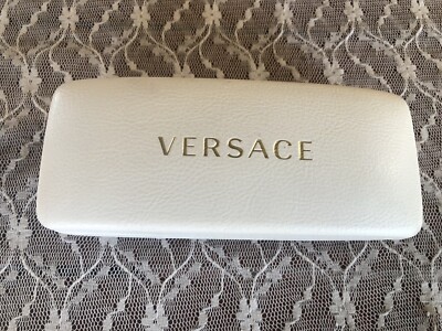 Versace White Eyewear Case with Gold Logo Versace White Hard Shell Sunglasses Eyeglass Storage Case - Etsy main image 4