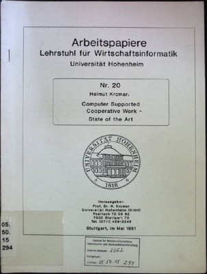 Computer Supported Cooperative Work - State of the Art, Arbeitspapiere Lehrstuhl