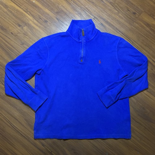 Men’s Polo Ralph Lauren 1/4 Zip Long Sleeve Royal Blue Sweater M EUC