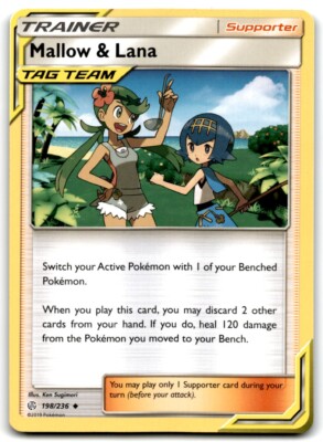 2019 Sun & Moon - Cosmic Eclipse Mallow & Lana a Null/Uncommon #198