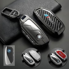 Metal Carbon Fiber Car Key Case Cover Shell For Bmw X5 X6 X7 Ix I7 5 7 2025 New