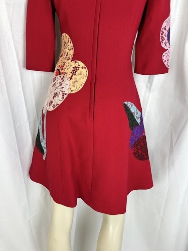 Dolce & Gabbana dress Red lace floral applique fit & flare size 38 xs - Picture 6 of 8