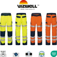 Warning Protection Trousers Workwear Vizwell Signal Pants Hi Viz