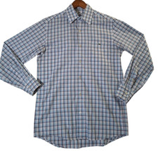 Lacoste Men's Long Sleeve Check Plaid Button Up Dress Shirt Size 38