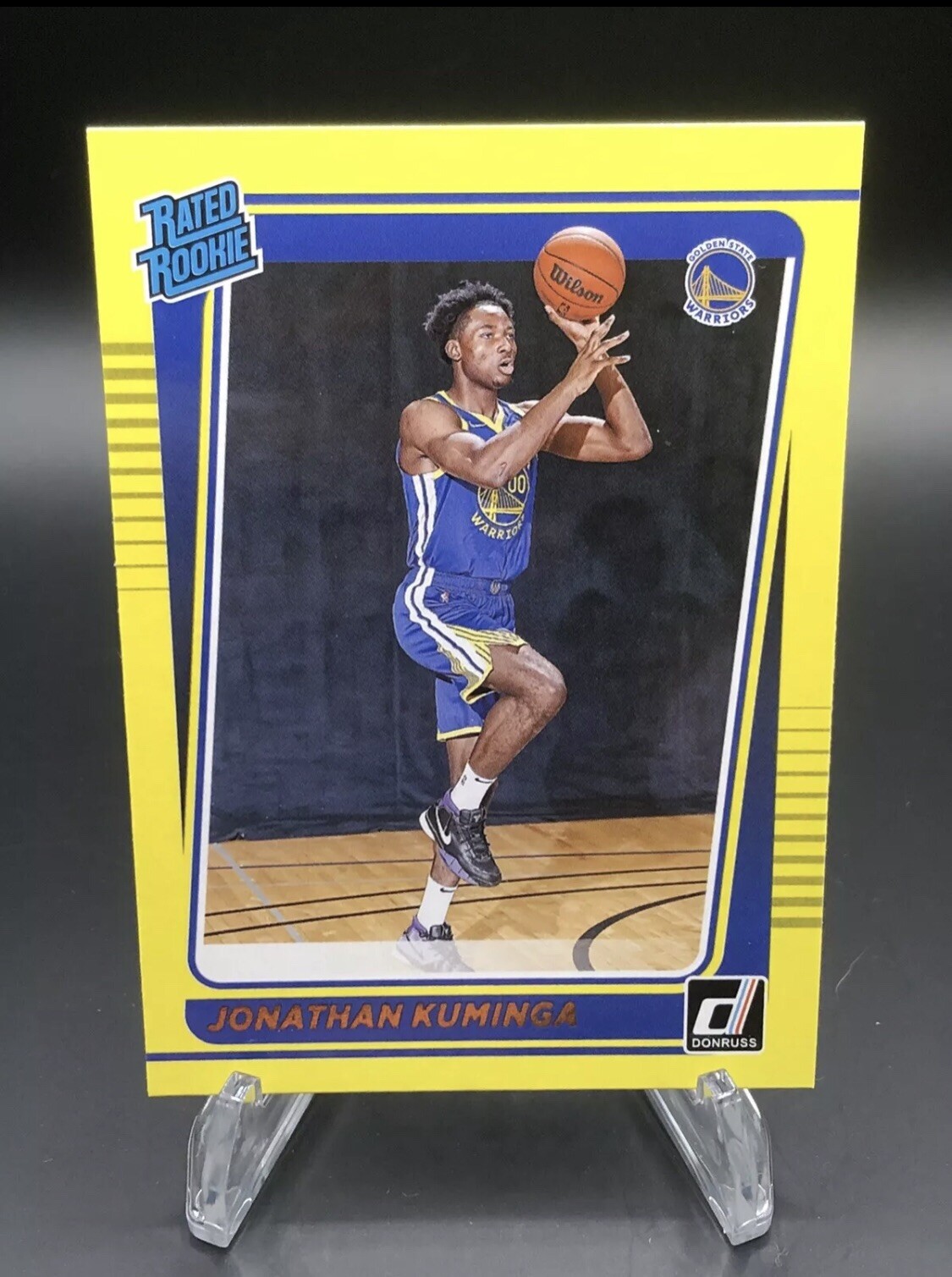Rated Rookie Jonathan Kuminga 2021-22 Donruss Warriors Yellow Flood #240