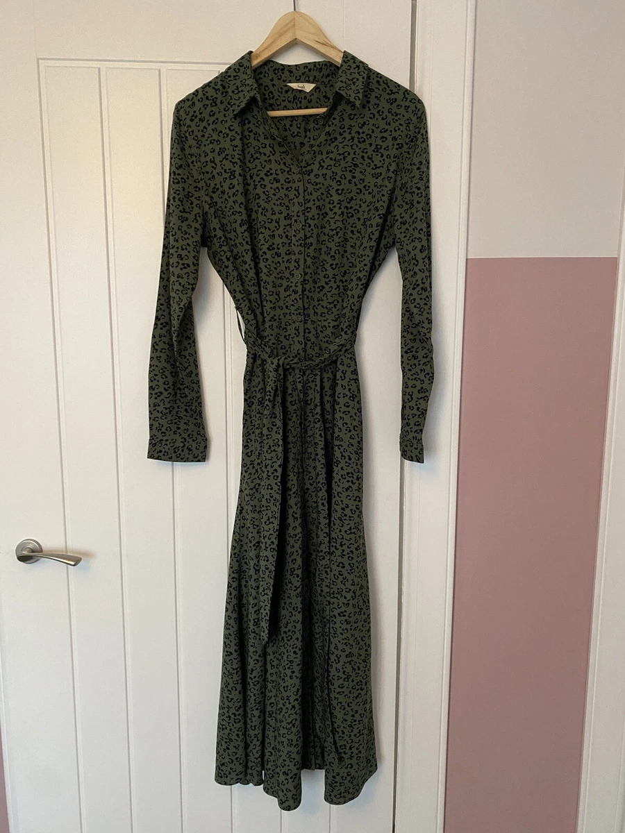 Khaki animal print shirt clearance dress