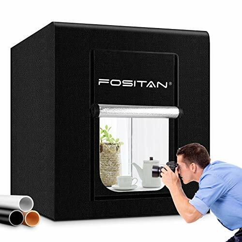 FOSITAN Tenda Studio Fotografica Portatile 50x50x50 Cm – Luci LED 5500K Dimmerabili, 5 Sfondi Colorati, Kit Professionale