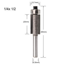 Router Bit 1/4" Shank 1/2" Dia Flush Trim Bit with Bearing 2 Flutes 4Pcs