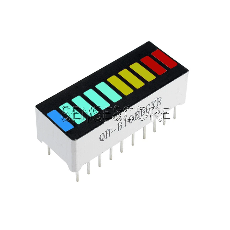 2 Stück Neu 10 Segment LED Bargraph Licht Display Rot Gelb Grün Blau - - Bild 3 von 4