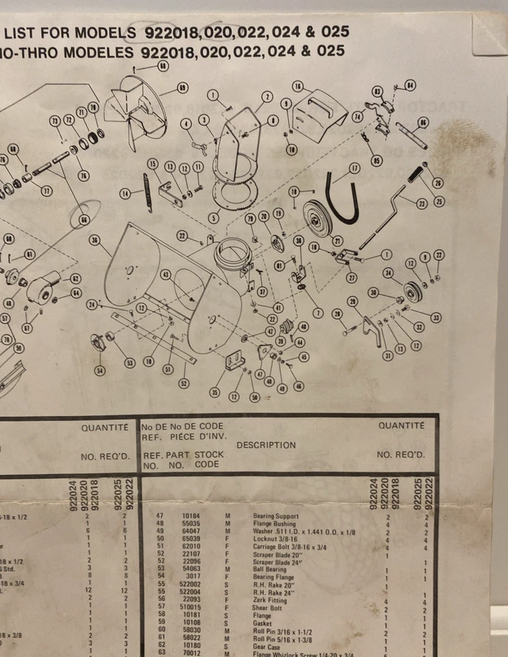 Vtg & Orig 1976 Manual Ariens Snow Thro Models 922018 to 922025 & Tecumseh Eng - Image 4 of 4