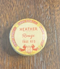 Vintage Whitehall Pharmacal Co. Heather Rouge True Red 1940s 1.75" Makeup Tin
