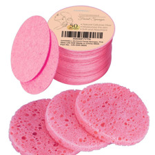 50-Count Compressed Facial Sponges for Daily Facial Cleansing and Exfoliating