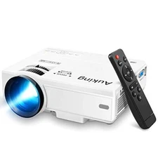 AuKing Projector, 2024 Upgraded Mini Projector, Full HD 1080P Home Theater Vi...
