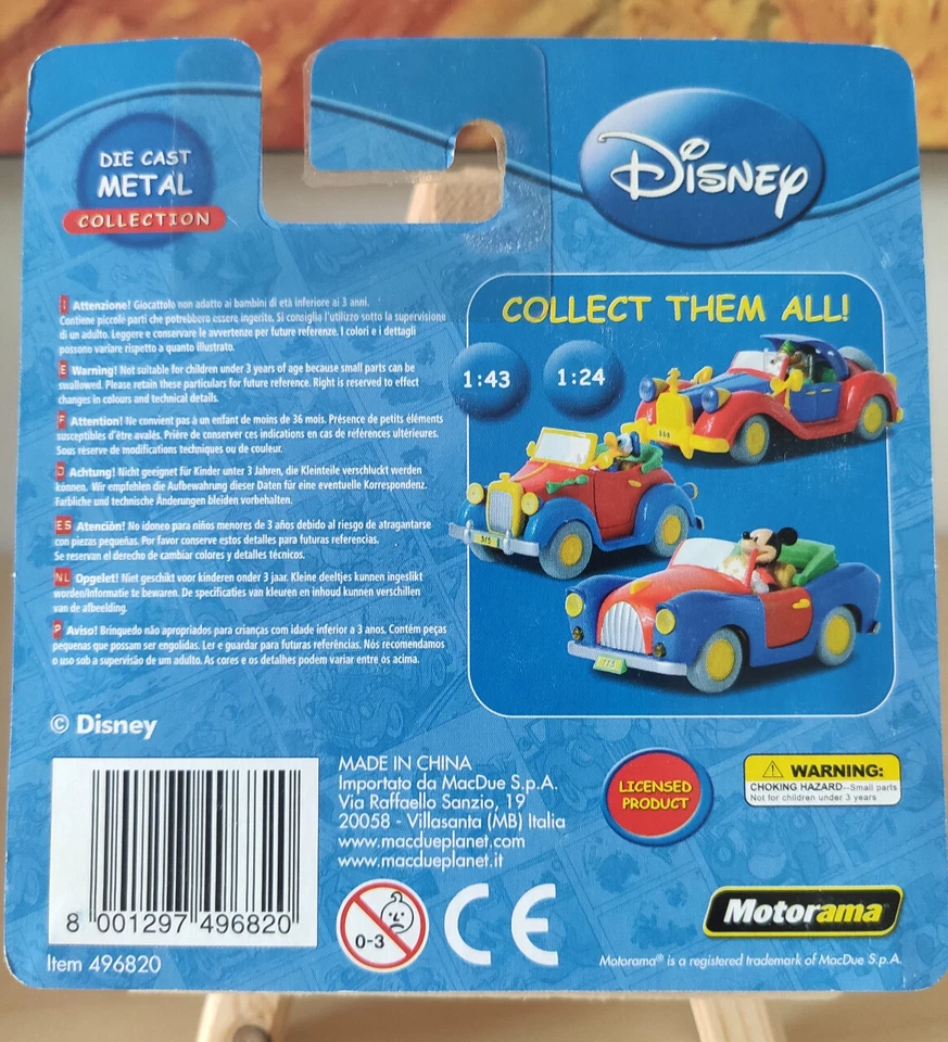 313 Paperino Disney Motorama Topolino Modellino Auto Scala 1:64 Die Cast Metal - Immagine 2 di 2