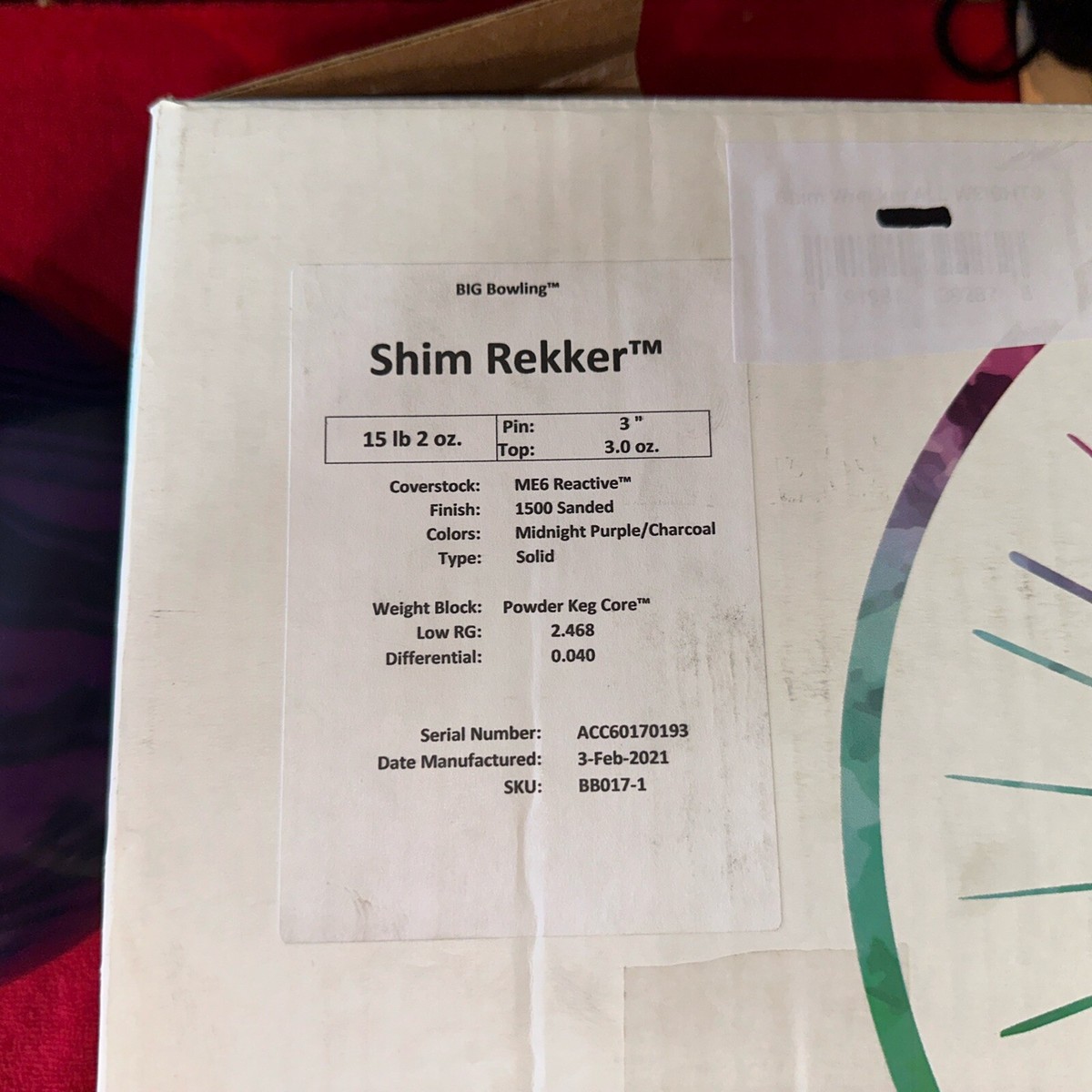 みんみん　❀レイキボール大❀ Big Bowling Shim Rekker 15LBs 3