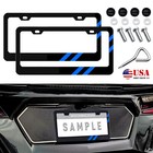 2pcs For Dodge Durango Accessories Blue Car License Plate Frame Metal Cover M7