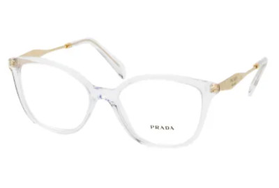 New PRADA Eyeglasses VPR 02Z 2AZ-1O1 52-17 140 Crystal Clear